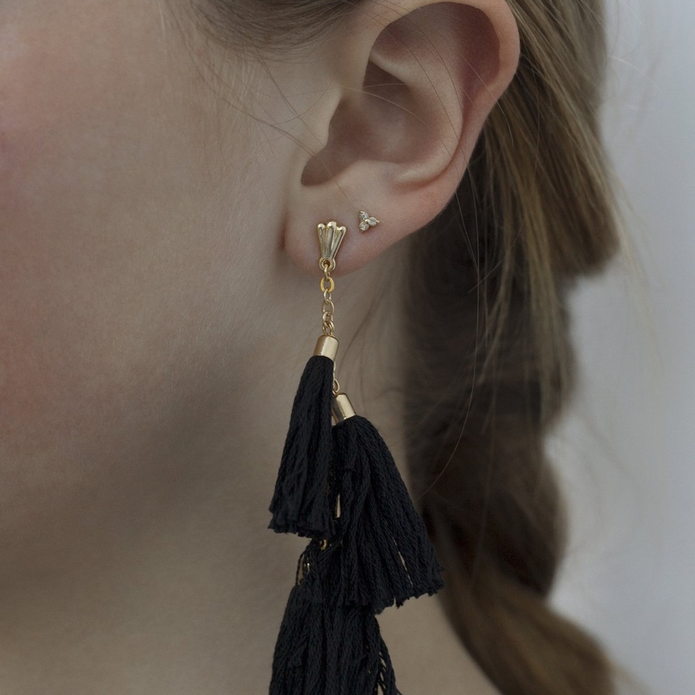 Ettika black tassel earrings - Picture 1 of 4